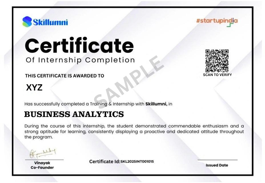 Internship Completion Certificate