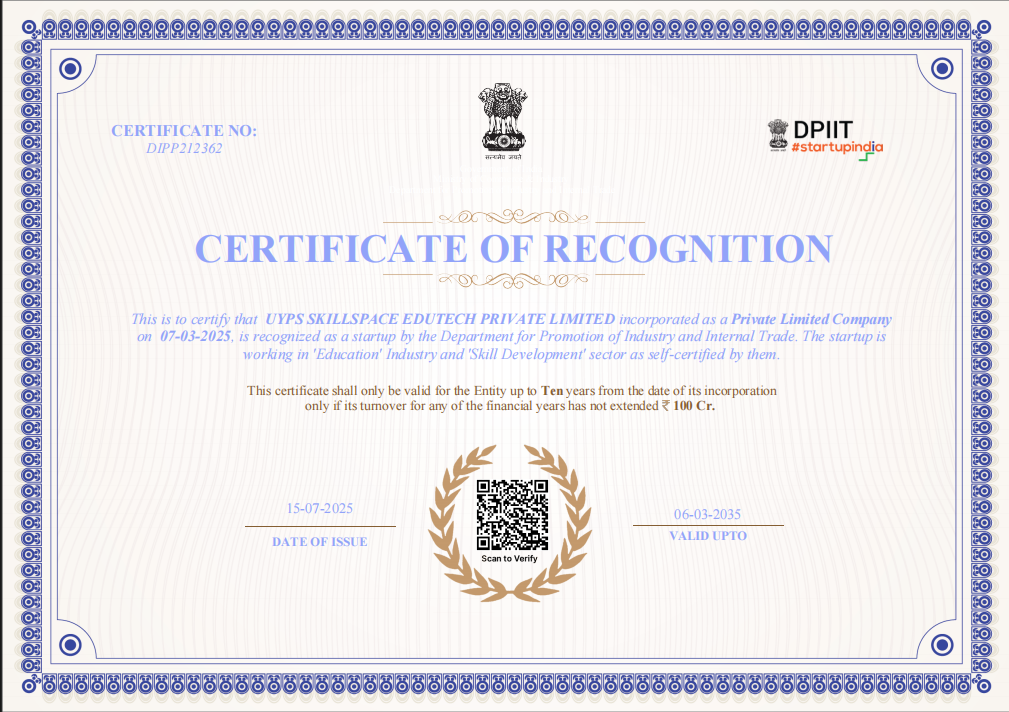 Skillumni License Certificate